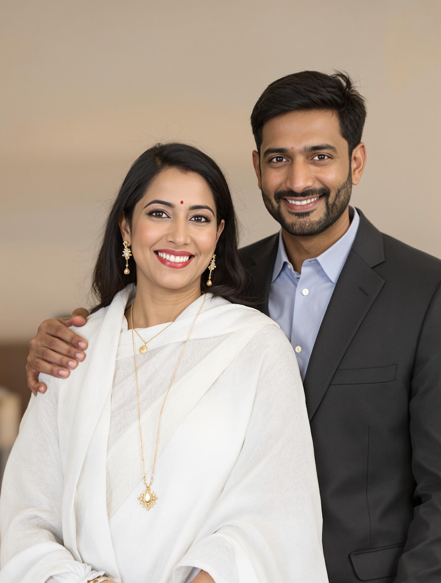 Anjali Pichai, portrait complice et sobre avec Sundar Pichai dans un cadre familial