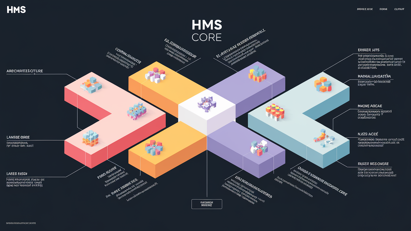 Schéma architecture HMS Core avec Kits en couleurs