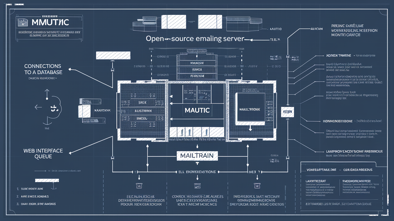 Schéma d'un serveur email open source auto-hébergé
