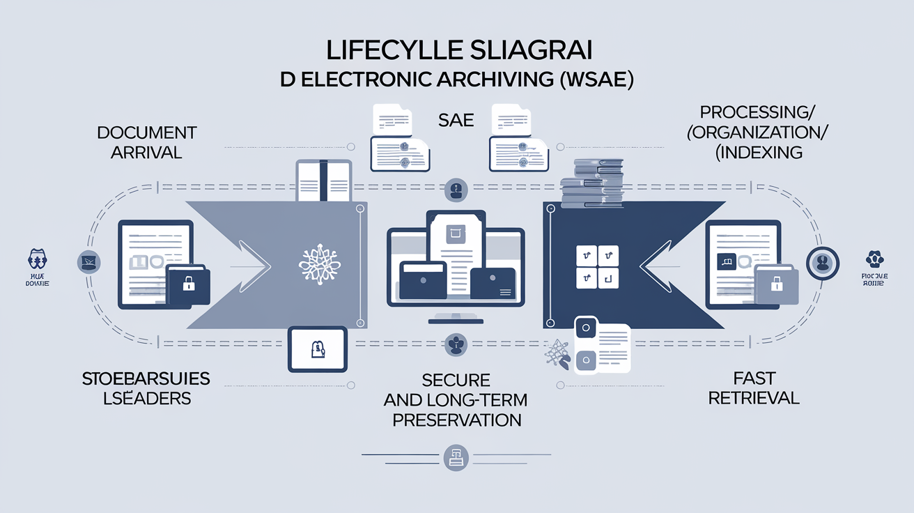 Schéma illustrant le cycle de vie d'un document dans un SAE