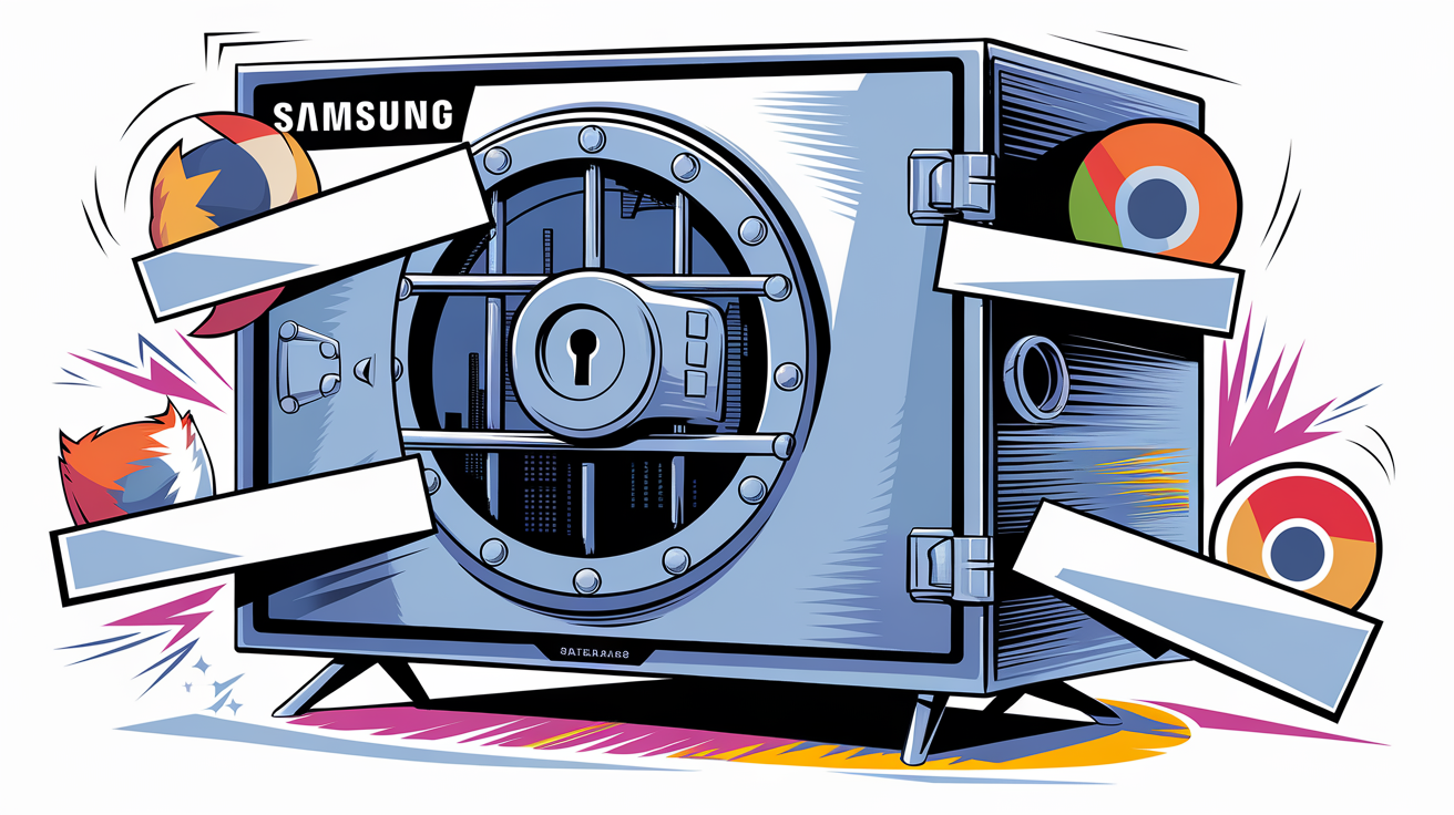 Smart TV Samsung sous Tizen OS schéma verrouillé humour