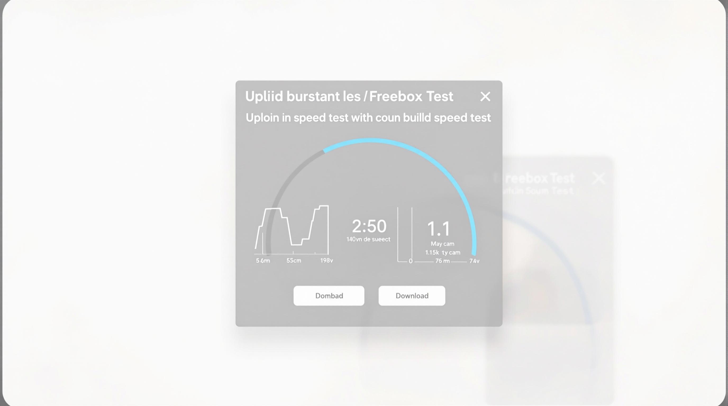Capture d'écran de l'outil de test de débit dans Freebox OS