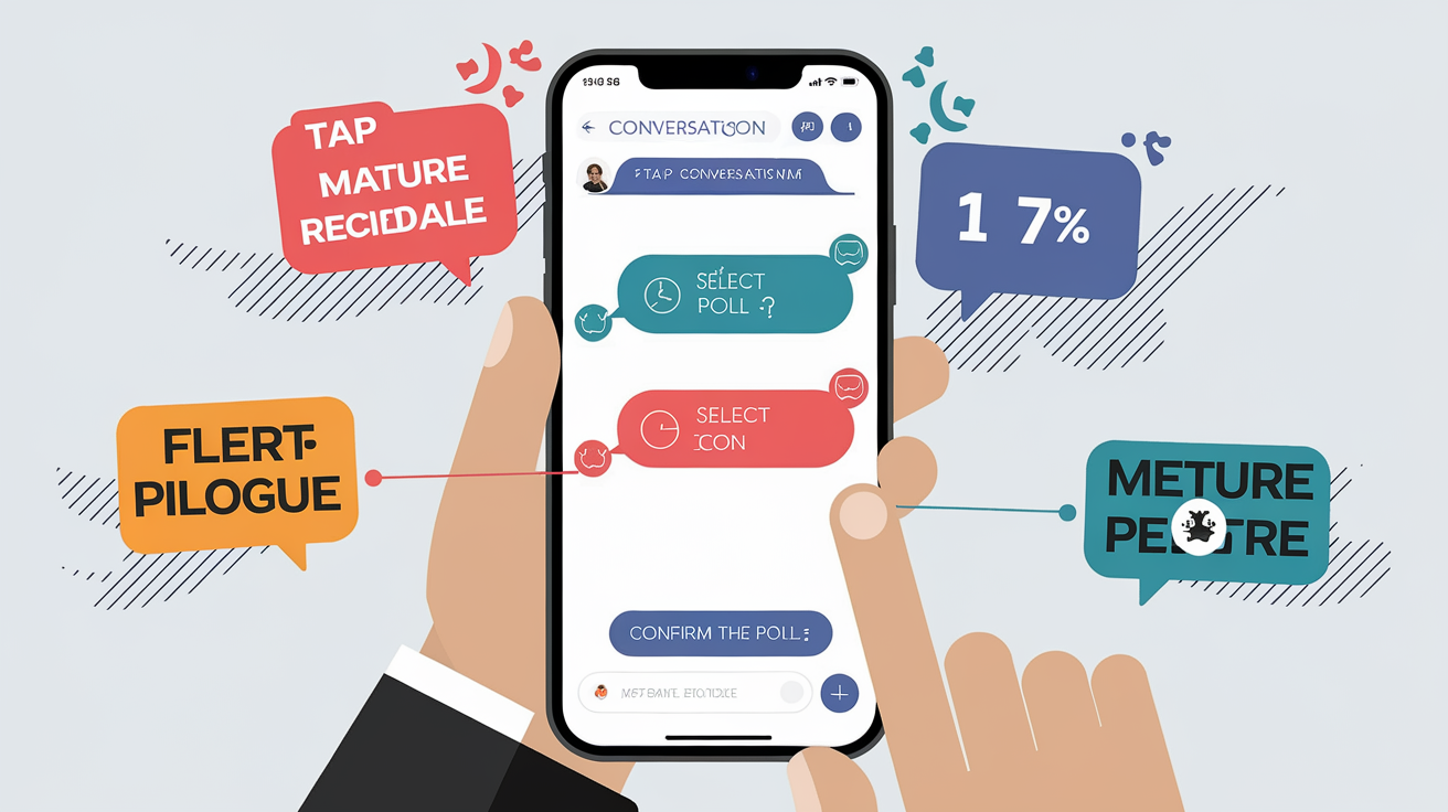 Création sondage Messenger étapes illustrées smartphone