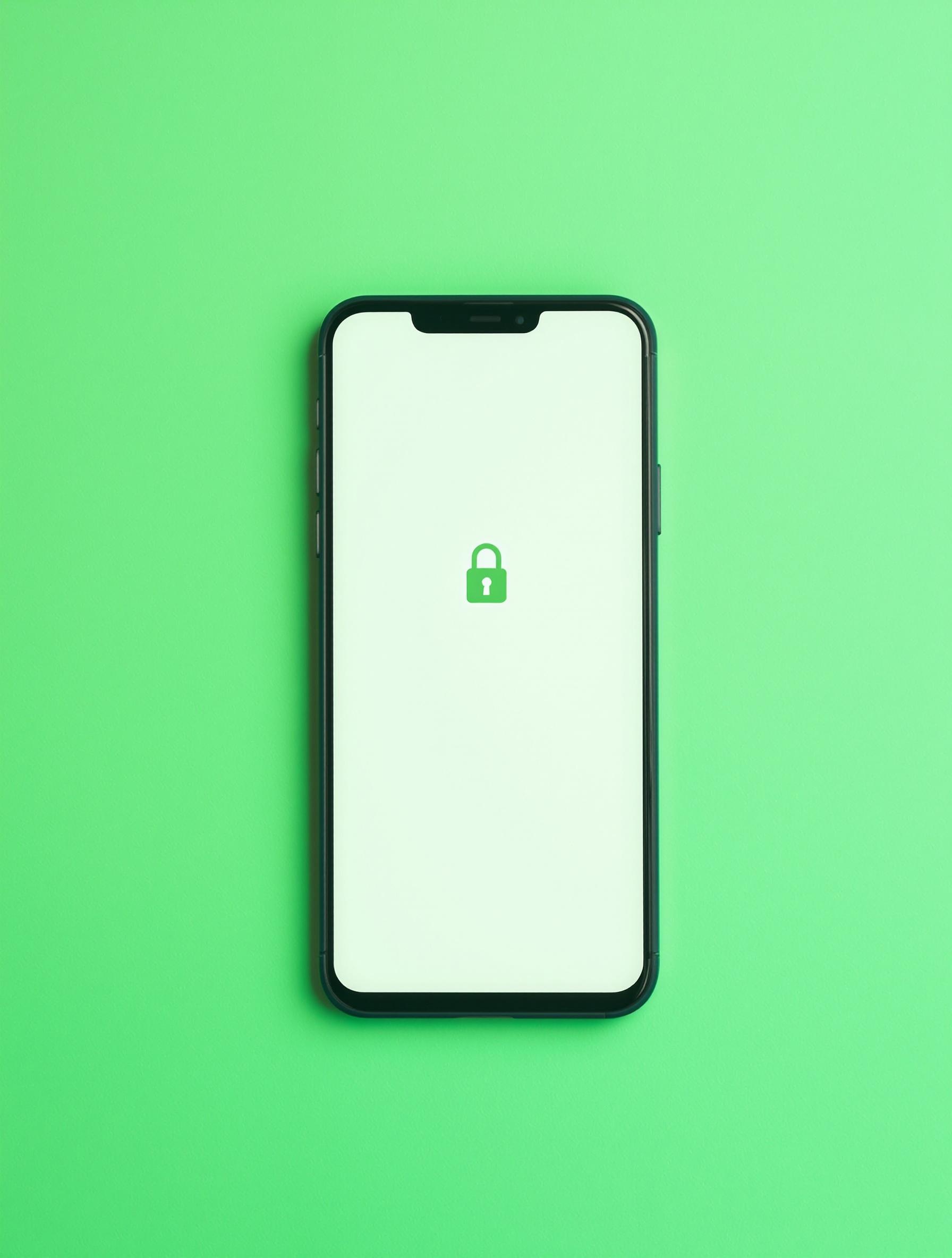 Téléphone verrouillé affichant simplement l’icône cadenas, symbole de confidentialité maîtrisée