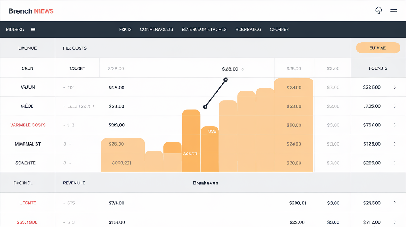 Tableau bord financier point mort PME