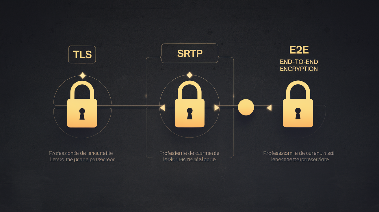 Tableau comparatif sécurité TLS SRTP E2E