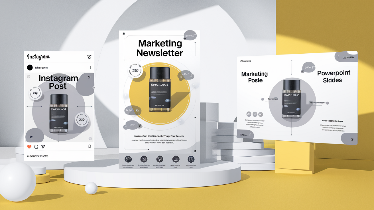 Exemples de templates Canva et PowerPoint avec PNG transparent