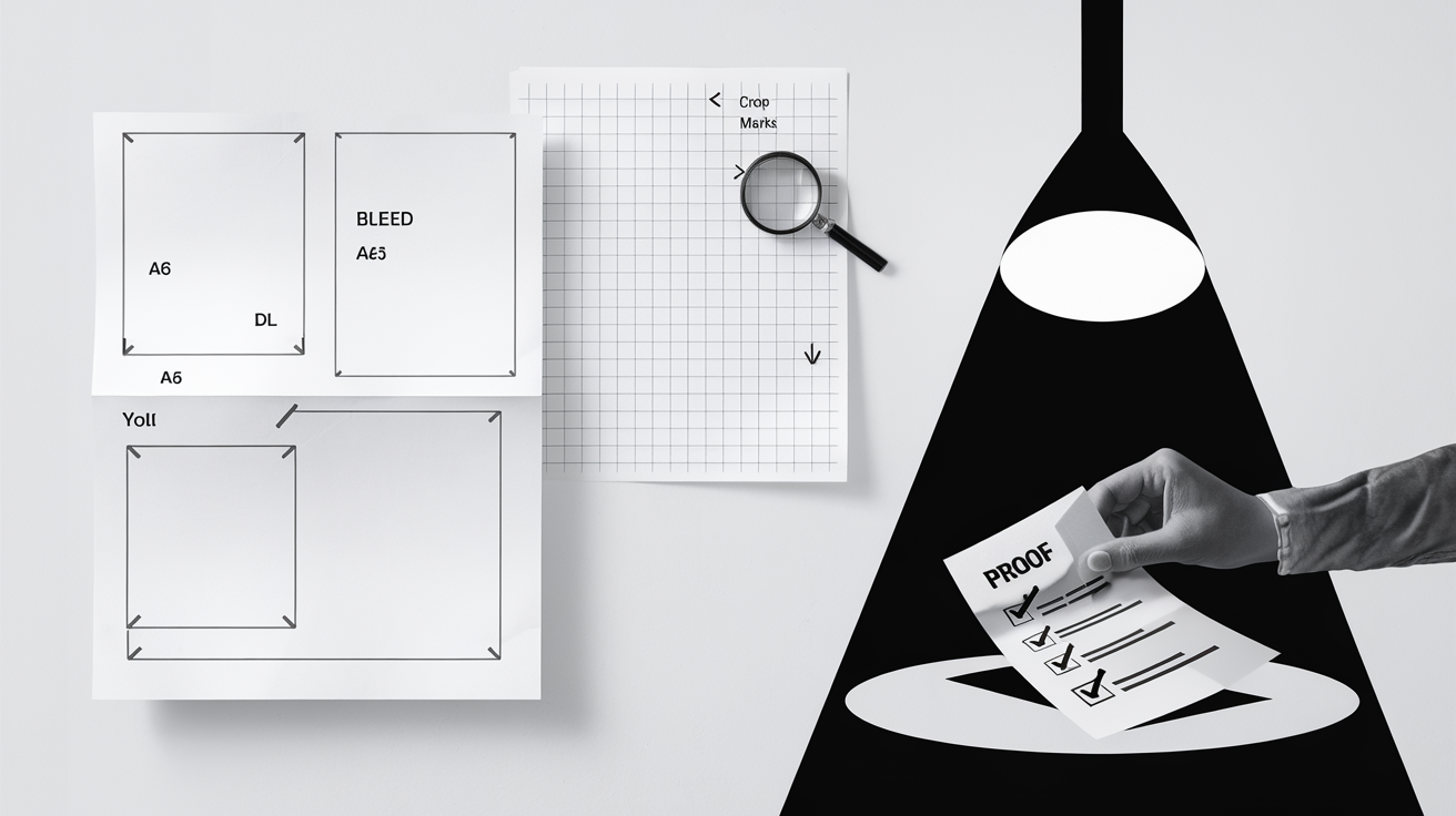 Schéma des trois piliers techniques impression flyer